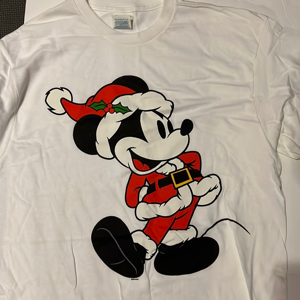 Mickey Mouse Santa holiday Christmas tshirt unisex
